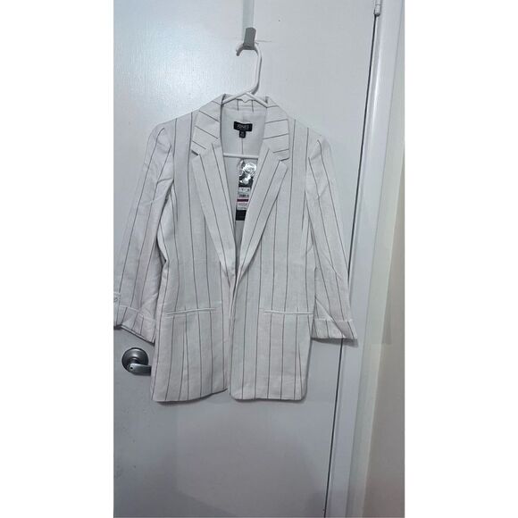 JONES NEW YORK WHITE PRALINE PIN STRIPE BLAZER SZ XS P1-4 NEW - Picture 2 of 10